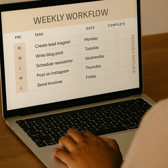 a person sitting at a desk with a laptop