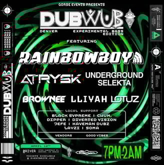 Event flyer for chum. at River Bar Denver on April 12, 2025.