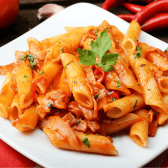 Pasta in a plate