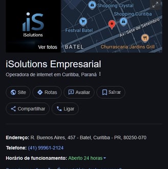 iSolutions Empresarial no GOOGLE