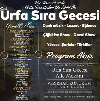 Şanlıurfa Konukevi Sıra Gecesi