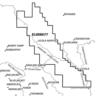 EL008677 Exploration Licence Application area location