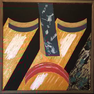 Flashback, 90cm x 90cm, Painting on cotton canvas, mix acrylic paint and plant based dyes.