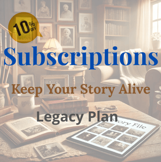 Legacy memoir subscription services books with family portrait