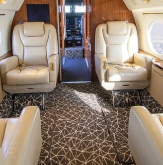 a private jetliner with a private jet
