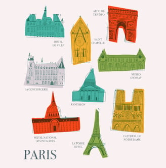 París, itinerario, gráfico, arte, arquitectura, viaje