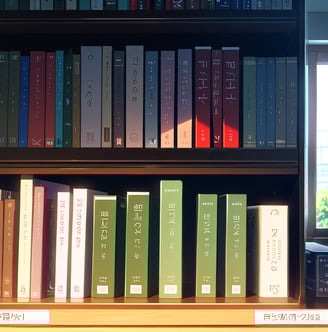 A shelf filled with neatly arranged books, symbolizing a wealth of knowledge and learning. This imag