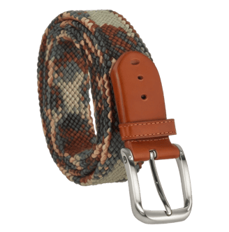 Braided belt with khaki mixture colors