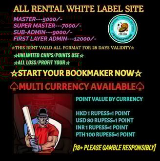 ONLINE CRICKET BETTING ID AVAILABLE DL MDL SMDL MASTER ID SUPER MASTER ID ADMIN ID AVAILABLE
