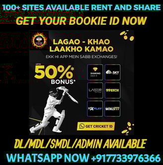 ONLINE CRICKET BETTING ID AVAILABLE DL MDL SMDL MASTER ID SUPER MASTER ID ADMIN ID AVAILABLE