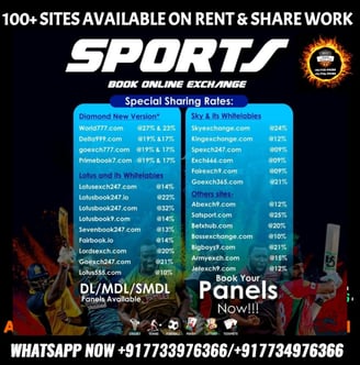 ONLINE CRICKET BETTING ID AVAILABLE DL MDL SMDL MASTER ID SUPER MASTER ID ADMIN ID AVAILABLE