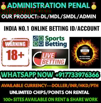 ONLINE CRICKET BETTING ID AVAILABLE DL MDL SMDL MASTER ID SUPER MASTER ID ADMIN ID AVAILABLE
