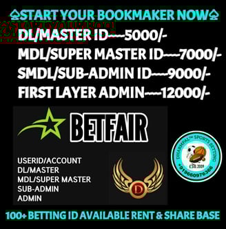 ONLINE CRICKET BETTING ID AVAILABLE DL MDL SMDL MASTER ID SUPER MASTER ID ADMIN ID AVAILABLE
