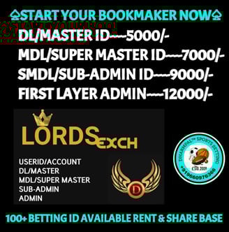 ONLINE CRICKET BETTING ID AVAILABLE DL MDL SMDL MASTER ID SUPER MASTER ID ADMIN ID AVAILABLE