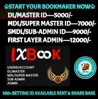 ONLINE CRICKET BETTING ID AVAILABLE DL MDL SMDL MASTER ID SUPER MASTER ID ADMIN ID AVAILABLE