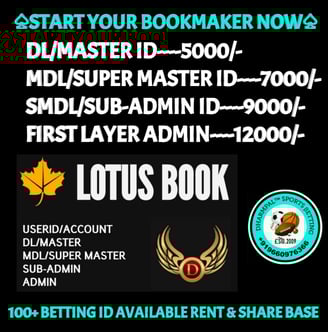 ONLINE CRICKET BETTING ID AVAILABLE DL MDL SMDL MASTER ID SUPER MASTER ID ADMIN ID AVAILABLE