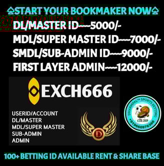 ONLINE CRICKET BETTING ID AVAILABLE DL MDL SMDL MASTER ID SUPER MASTER ID ADMIN ID AVAILABLE