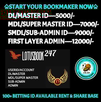 ONLINE CRICKET BETTING ID AVAILABLE DL MDL SMDL MASTER ID SUPER MASTER ID ADMIN ID AVAILABLE