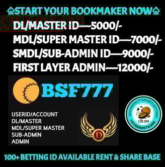 ONLINE CRICKET BETTING ID AVAILABLE DL MDL SMDL MASTER ID SUPER MASTER ID ADMIN ID AVAILABLE