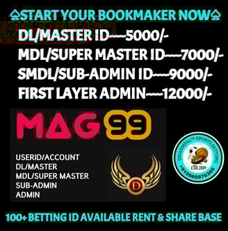 ONLINE CRICKET BETTING ID AVAILABLE DL MDL SMDL MASTER ID SUPER MASTER ID ADMIN ID AVAILABLE