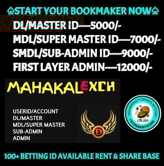 ONLINE CRICKET BETTING ID AVAILABLE DL MDL SMDL MASTER ID SUPER MASTER ID ADMIN ID AVAILABLE