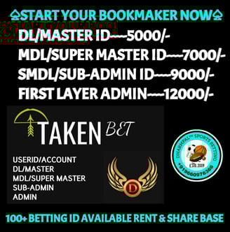 ONLINE CRICKET BETTING ID AVAILABLE DL MDL SMDL MASTER ID SUPER MASTER ID ADMIN ID AVAILABLE