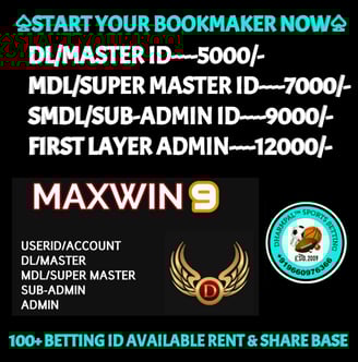 ONLINE CRICKET BETTING ID AVAILABLE DL MDL SMDL MASTER ID SUPER MASTER ID ADMIN ID AVAILABLE