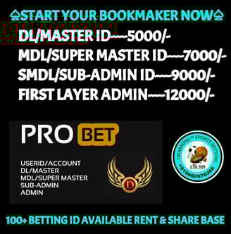 ONLINE CRICKET BETTING ID AVAILABLE DL MDL SMDL MASTER ID SUPER MASTER ID ADMIN ID AVAILABLE