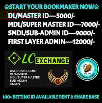 ONLINE CRICKET BETTING ID AVAILABLE DL MDL SMDL MASTER ID SUPER MASTER ID ADMIN ID AVAILABLE