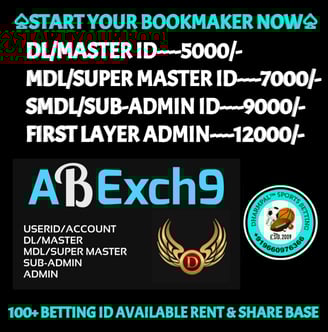 ONLINE CRICKET BETTING ID AVAILABLE DL MDL SMDL MASTER ID SUPER MASTER ID ADMIN ID AVAILABLE
