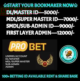 ONLINE CRICKET BETTING ID AVAILABLE DL MDL SMDL MASTER ID SUPER MASTER ID ADMIN ID AVAILABLE
