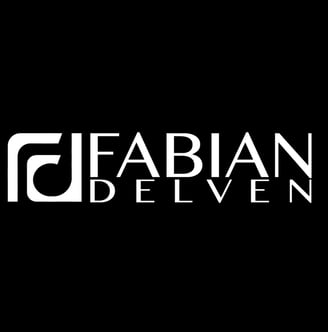 a black and white logo with the word fabian delven