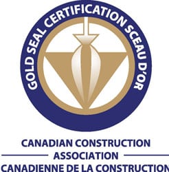a canadian construction company logo with the words, canadian construction association