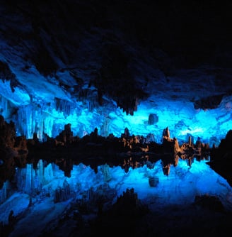 The colourful Reed Flute Caves, Guilin, China