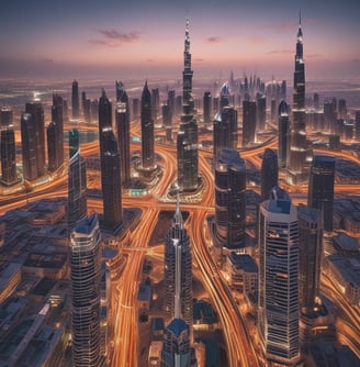aerial photo of city highway surrounded by high-rise buildings