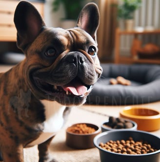 Bulldog Frances comida y cama