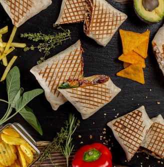 a plate of food with a variety of foods