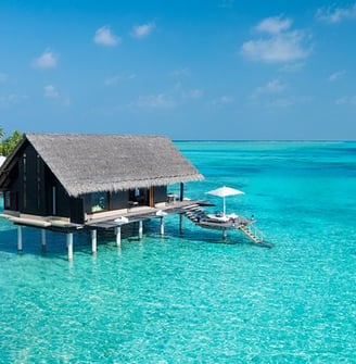 Ilha paradisíaca do resort One & Only Reethi Rah