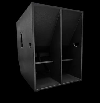21 zoll Hornsubwoofern in schwarz mit schwarzen Hintergrund 