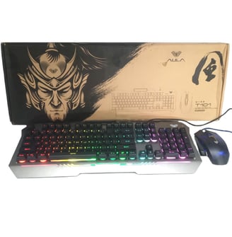 Aula Metal RGB Gaming Keyboard and Mouse Metal Panel RGB Keyboard Mouse Combo for Full Gamig