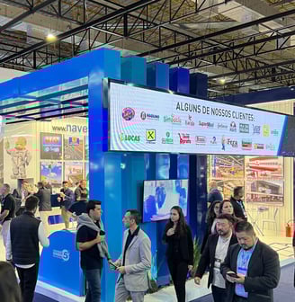 TELÃO led led wall ledwall em stand estande de feira