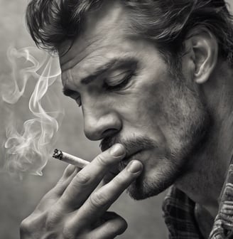 a man addicted to smoking