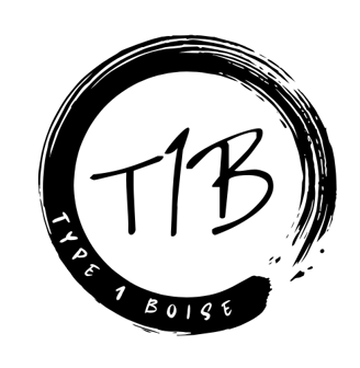 The T1B logo in black: a brushstroke circle with T1B in the middle and Type 1 Boise in the outline..