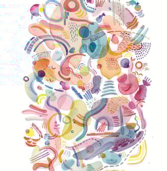 Aquarelle abstraite géométrique colorée