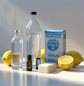 Vinagre ,alcohol, bicarbonato de soda limón y jabón