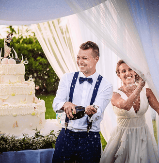 Matrimonio di Tania Cagnotto all'Hotel Hermitage