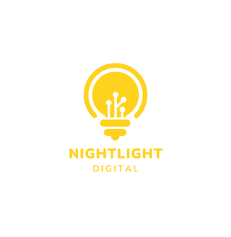 a light bulb with a light bulb inside of it , logo for Nightlight digital