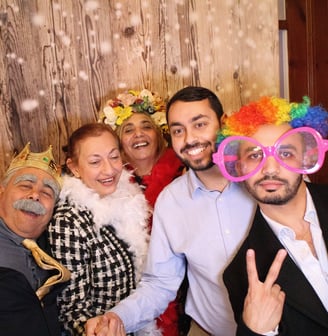 People having fun with props