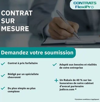 Fiche publicitaire de contrat sur mesure