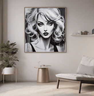 mbiente residencial com quadros Pop-Art